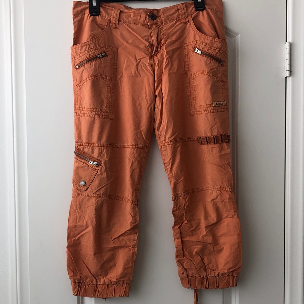 Vintage Guess Orange Capri Cargo Pants